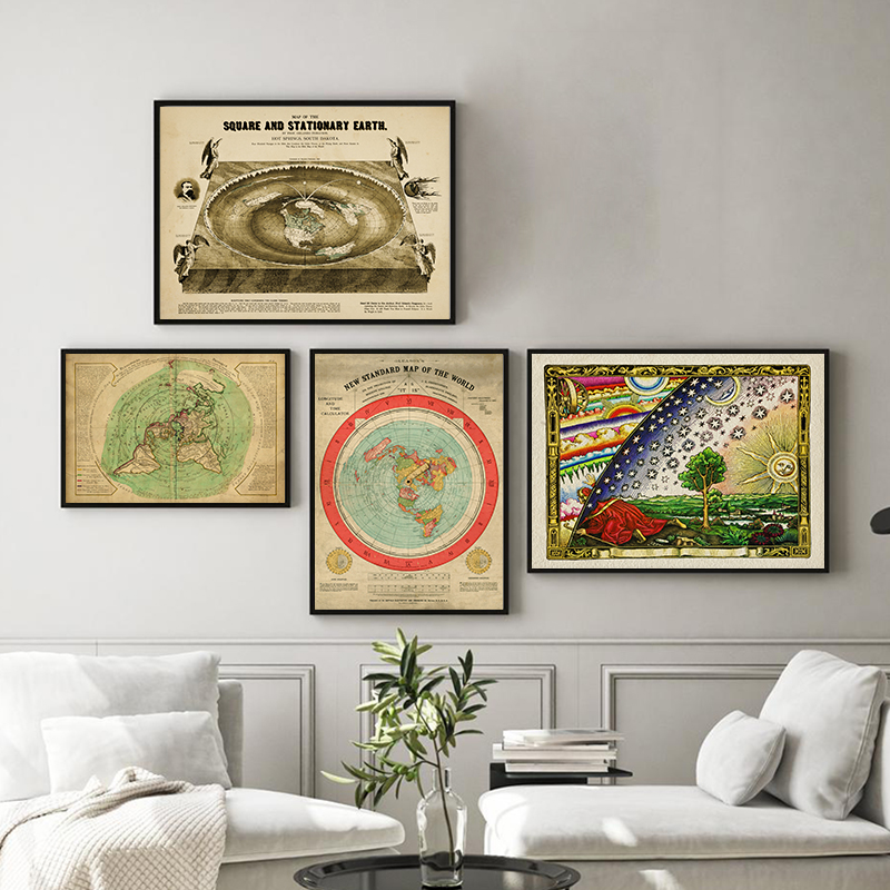 Star Map Poster - Nowa standardowa mapa świata Drukuj Płaska
